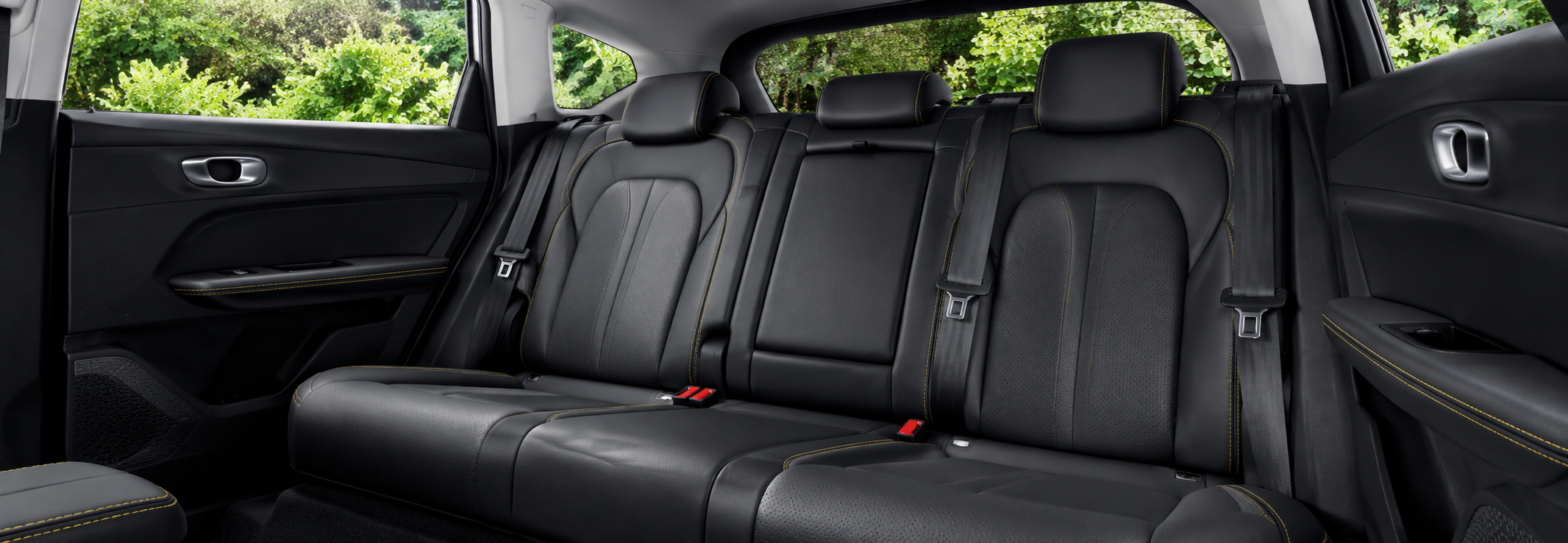 Interior trasero de lujo en cuero negro